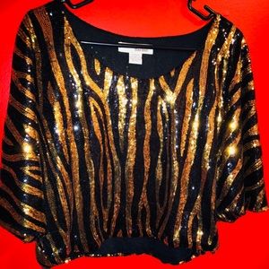 Sequin Zebra print Top